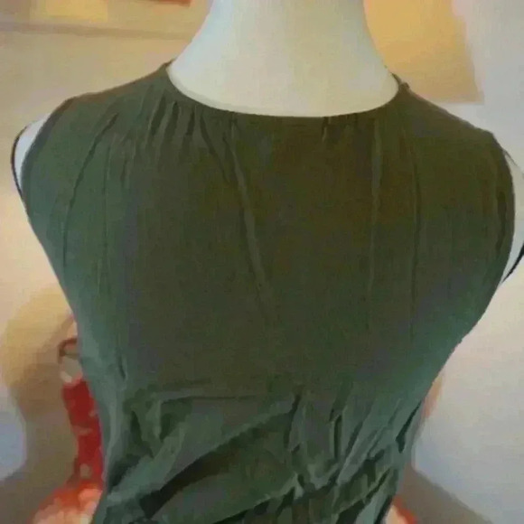 Warehouse Tie-Front Midi Dress in Army Green, Size US 2 (UK 6) - Picture 13 of 16